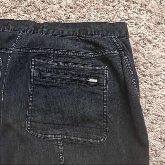 Y2K Express Mid Rise Black Whiskered Bootcut Jeans Women’s Size 14 Zipper Leg - Picture 13 of 16